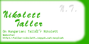 nikolett taller business card